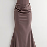 Selara Bay | Women's Strapless Ruched Maxi Dress