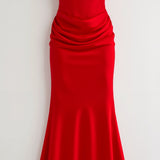 Selara Bay | Women's Strapless Ruched Maxi Dress