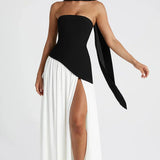 Selara Bay | Women's Strapless High Slit Maxi Dress