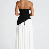 Selara Bay | Women's Strapless High Slit Maxi Dress