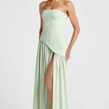 Selara Bay | Women's Strapless High Slit Maxi Dress