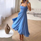 Selara Bay | Women's Square Neck A-Line Maxi Dress