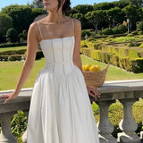 Selara Bay | Women's Square Neck Corset Maxi Dress
