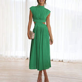 Selara Bay | Women's Cut-Out Pleated Maxi Dress