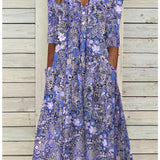 Selara Bay | Women's Printed Button Front Midi Dress