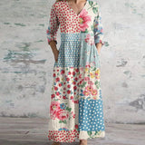Selara Bay | Floral Patchwork Maxi Dress