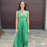 Selara Bay | Women's Pleated Cut-Out Maxi Dress