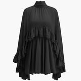 Selara Bay | Women's High Neck Ruffle Mini Dress