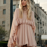 Selara Bay | Women's High Neck Ruffle Mini Dress