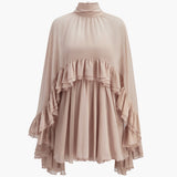 Selara Bay | Women's High Neck Ruffle Mini Dress