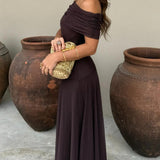 Selara Bay | Women's Off-Shoulder Maxi Evening Dress