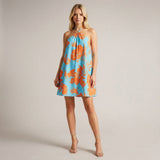 Selara Bay | Women's Tropical Halter Mini Dress
