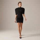 Selara Bay | Women's Draped Cape Sleeve Mini Dress