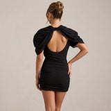 Selara Bay | Women's Draped Cape Sleeve Mini Dress