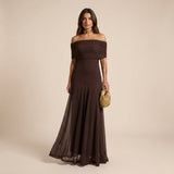 Selara Bay | Women's Off-Shoulder Maxi Evening Dress
