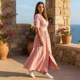 Selara Bay | Women's Button Front Maxi Dress