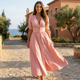 Selara Bay | Women's Button Front Maxi Dress