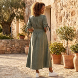Selara Bay | Women's Button Front Maxi Dress