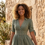 Selara Bay | Women's Button Front Maxi Dress