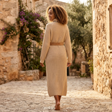 Selara Bay | Women's Turtleneck Knitted Midi Dress