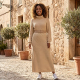 Selara Bay | Women's Turtleneck Knitted Midi Dress