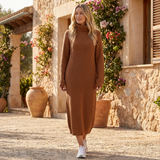 Selara Bay | Women's Turtleneck Knitted Midi Dress