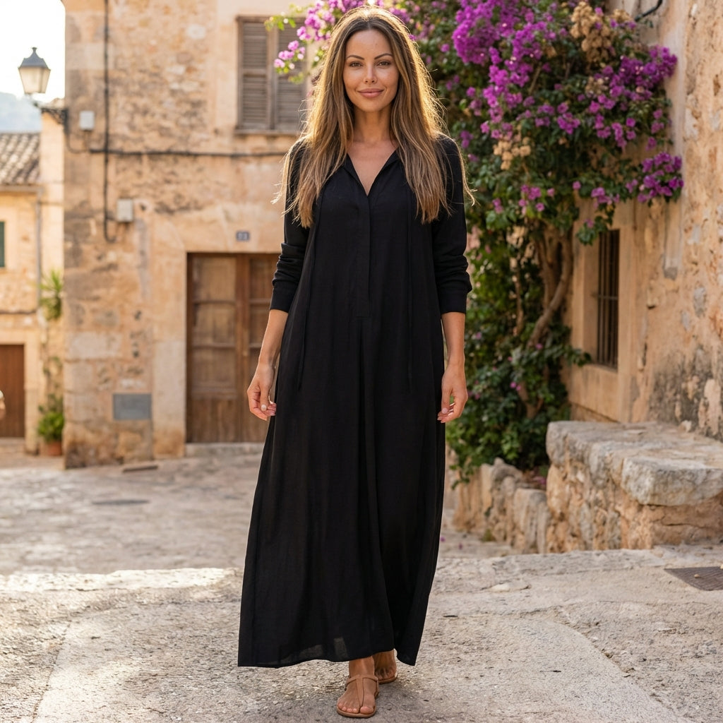 Selara Bay | Women's Relaxed Hooded Maxi Dress