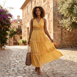 Selara Bay | Women's Lace Tiered Maxi Dress