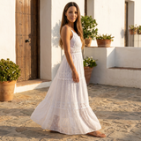Selara Bay | Women's Lace Tiered Maxi Dress