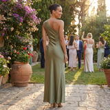Selara Bay | Women's One-Shoulder Satin Maxi Dress