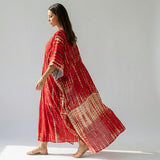 Selara Bay | Women's Boho Printed Maxi Dress with Loose Fit and V Neck