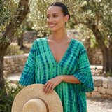 Selara Bay | Women's Boho Printed Maxi Dress with Loose Fit and V Neck