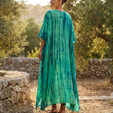 Selara Bay | Women's Boho Printed Maxi Dress with Loose Fit and V Neck