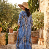Selara Bay | Women's Boho Printed Maxi Dress with Loose Fit and V Neck