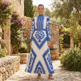 Selara Bay | Women's Printed Long Sleeve Maxi Dress
