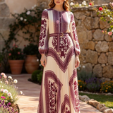 Selara Bay | Women's Printed Long Sleeve Maxi Dress