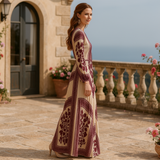 Selara Bay | Women's Printed Long Sleeve Maxi Dress