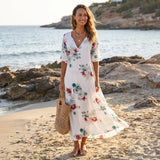 Selara Bay | Women's Floral Print Tiered Maxi Dress