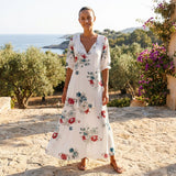 Selara Bay | Women's Floral Print Tiered Maxi Dress
