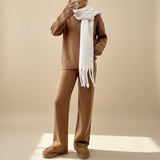 Selara Bay | Women's Knitted Sweater and Wide Leg Pants Set