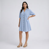 Selara Bay | Women's Button Front Shirt Mini Dress