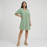 Selara Bay | Women's Button Front Shirt Mini Dress