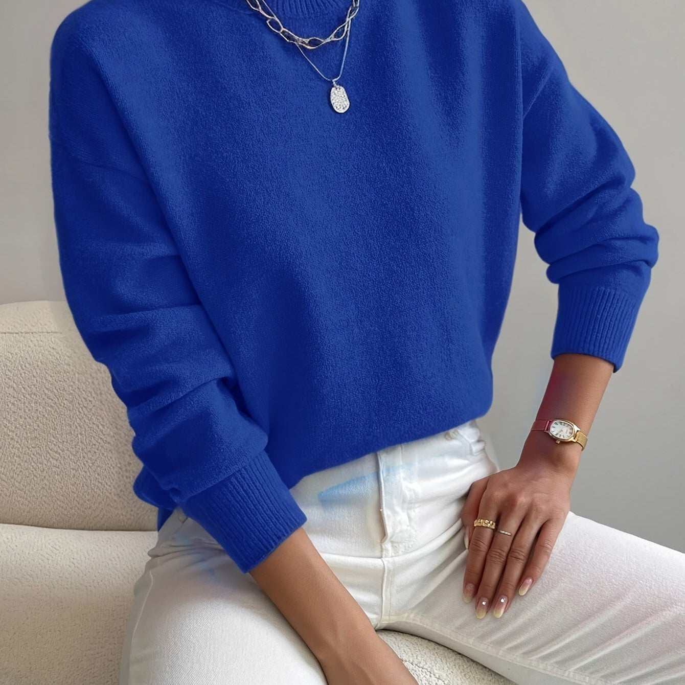 Selara Bay | Women's Mock Neck Knit Sweater