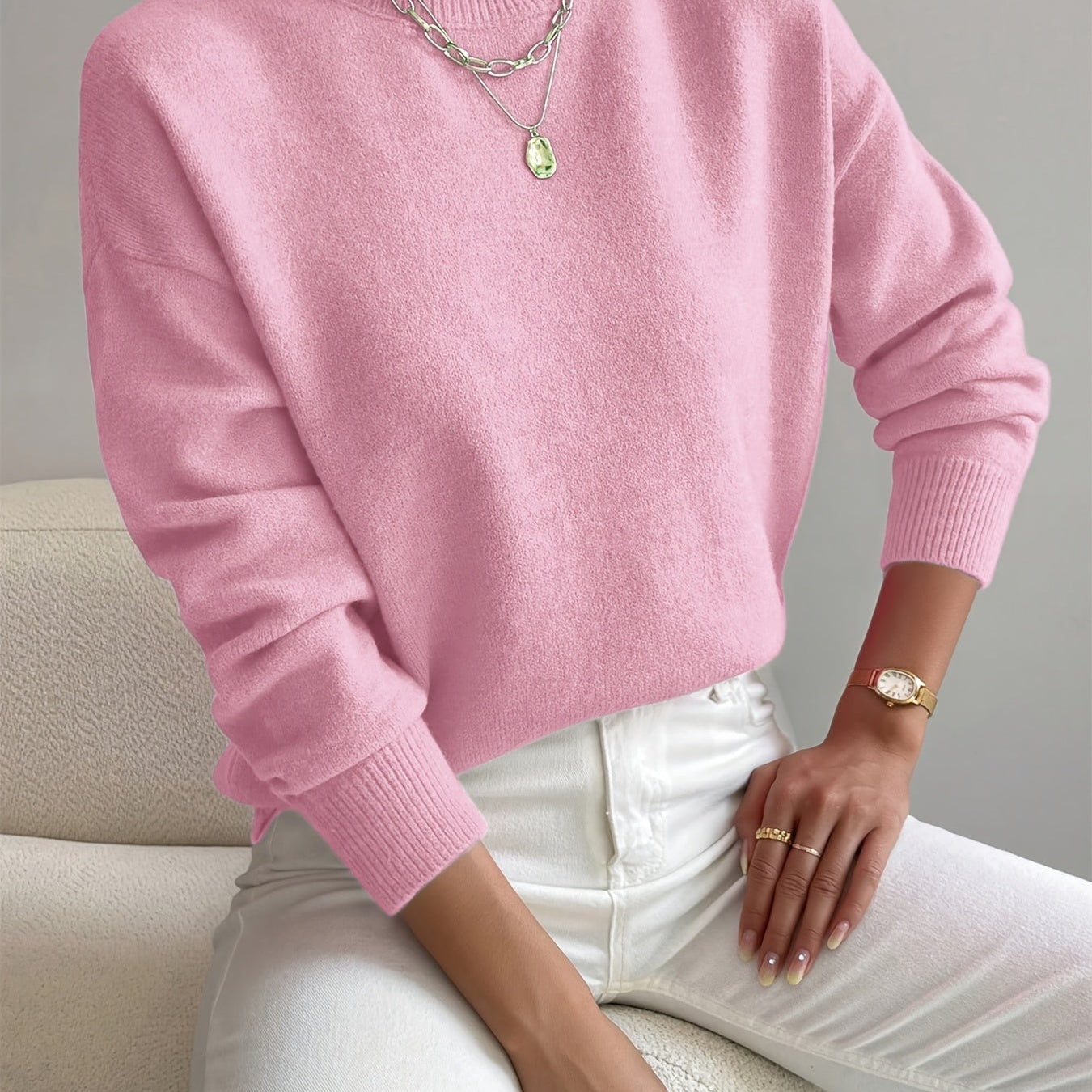 Selara Bay | Women's Mock Neck Knit Sweater