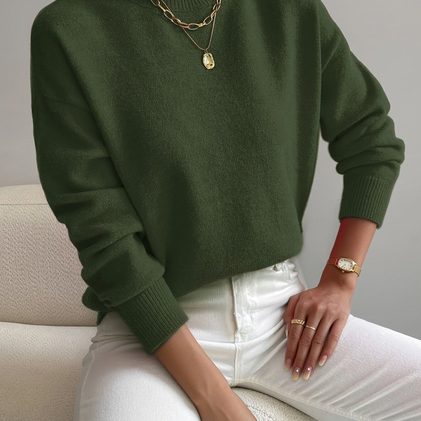 Selara Bay | Women's Mock Neck Knit Sweater