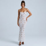 Selara Bay | Women's Floral Lace Mermaid Maxi Dress