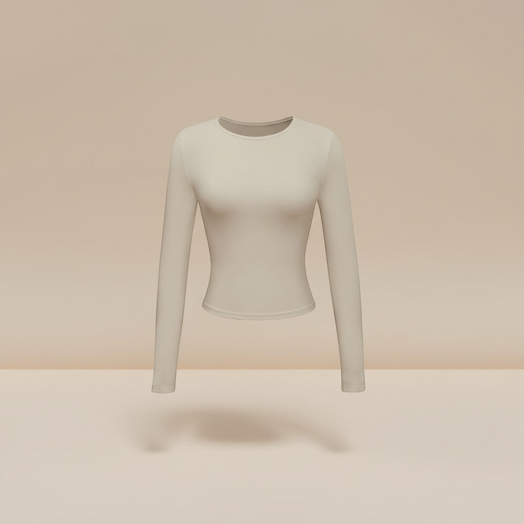 Selara Bay | Women's Long Sleeve Fitted Crew Neck Top
