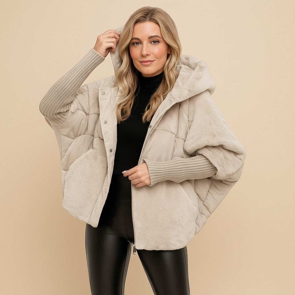 Selara Bay | Women's Hooded Faux Fur Puffer Jacket