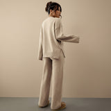 Selara Bay | Women's Knitted Sweater and Wide Leg Pants Set