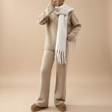 Selara Bay | Women's Knitted Sweater and Wide Leg Pants Set